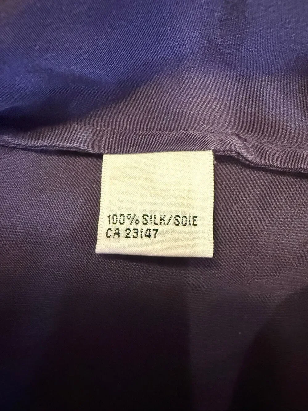 Talbots Pure Silk Blouse Deep Purple Button Front Sz. 8 Old Money Career